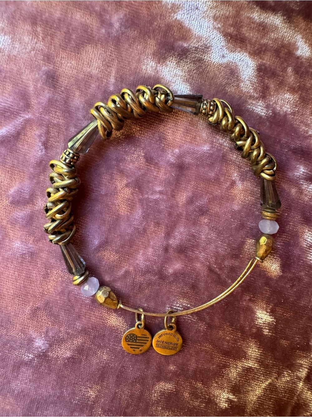 Alex and Ani Gold-Tone Expandable Bangle Bracelet in Antique Gold